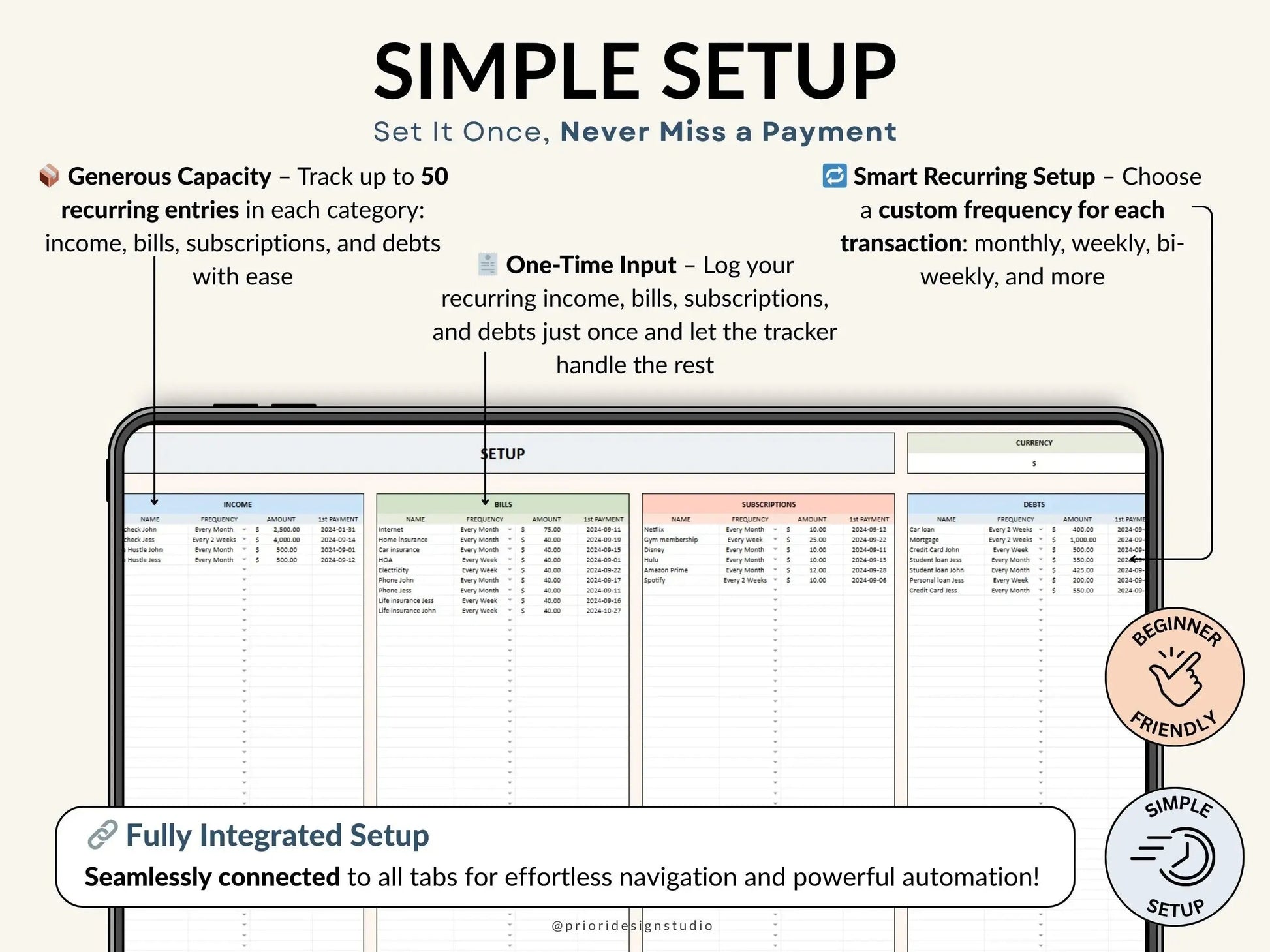 Bill Calendar 2025 2026 Bill Tracker Spreadsheet for Google Sheets and Excel Monthly Smart Bill Planner Editable Personal Allgooddeals