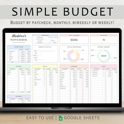 Budget Planner Spreadsheet Google Sheet & Excel
