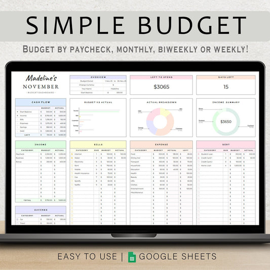 Budget Planner Spreadsheet Google Sheet & Excel