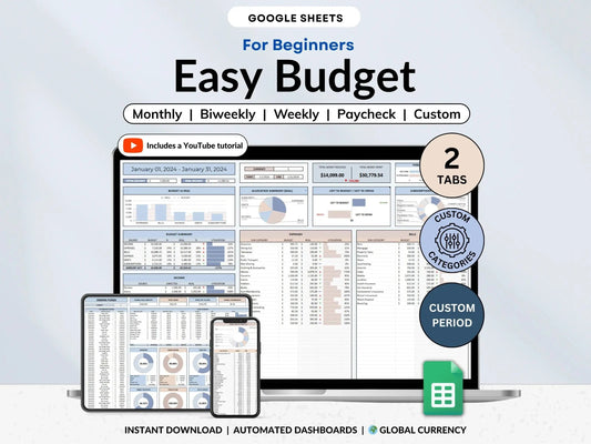 Paycheck Budget Spreadsheet Google Sheets Easy Budget Planner Template Weekly Biweekly Income Allgooddeals