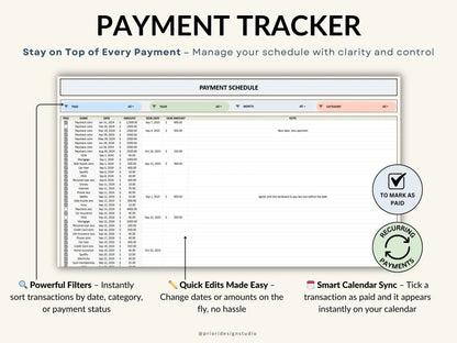 Bill Calendar 2025 2026 Bill Tracker Spreadsheet for Google Sheets and Excel Monthly Smart Bill Planner Editable Personal Allgooddeals